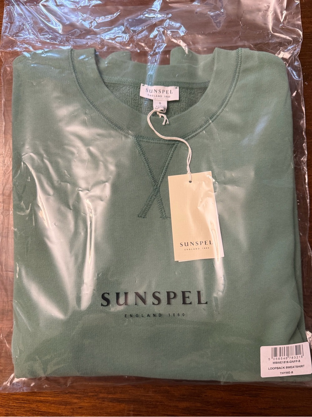 Sunspel Loopback Crewneck Sweatshirt Thyme Brad Pitt F1 Movie Mens Size Small